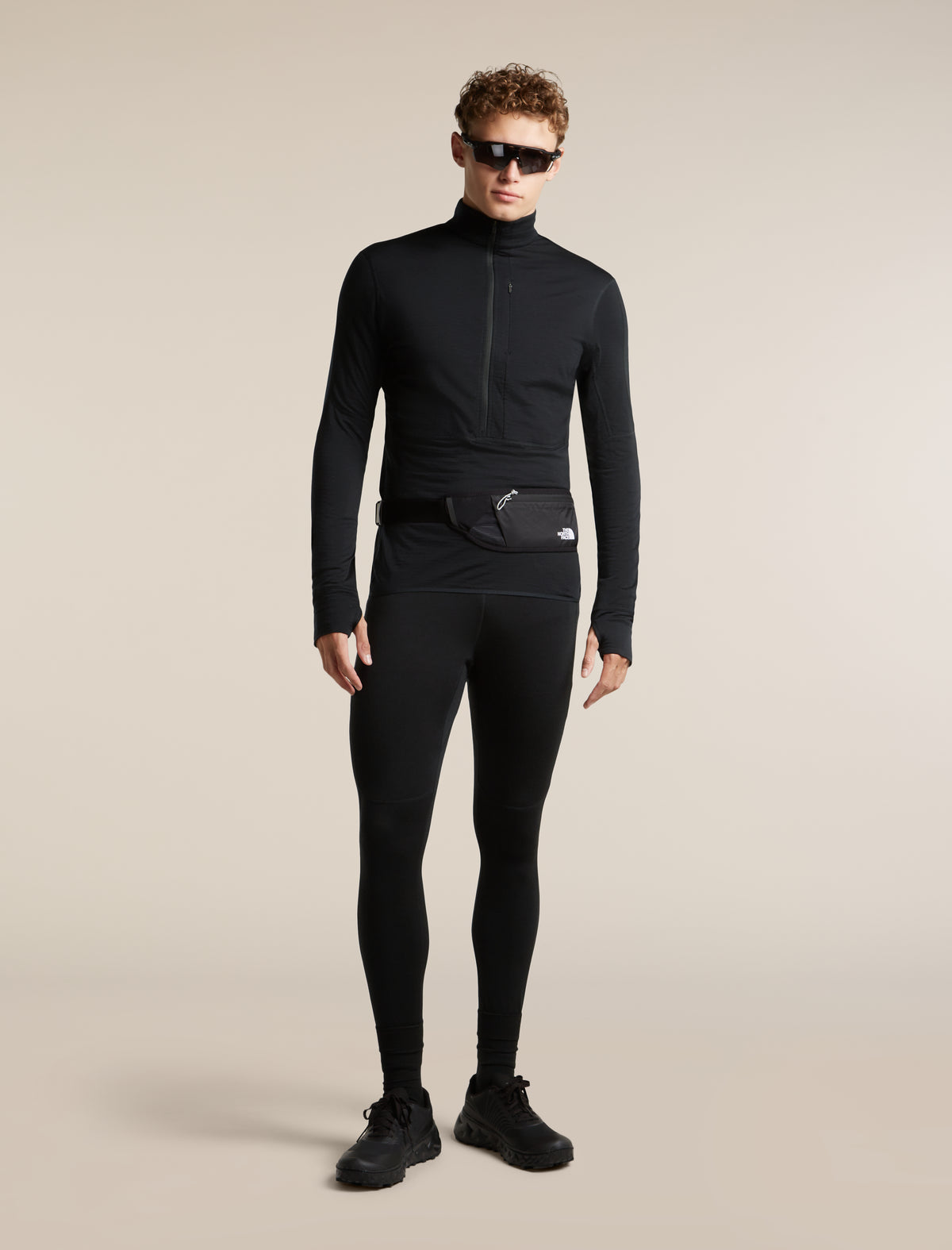 Men's Merino Blend 200 RealFleece™ Descender Long Sleeve Half Zip Black - 4
