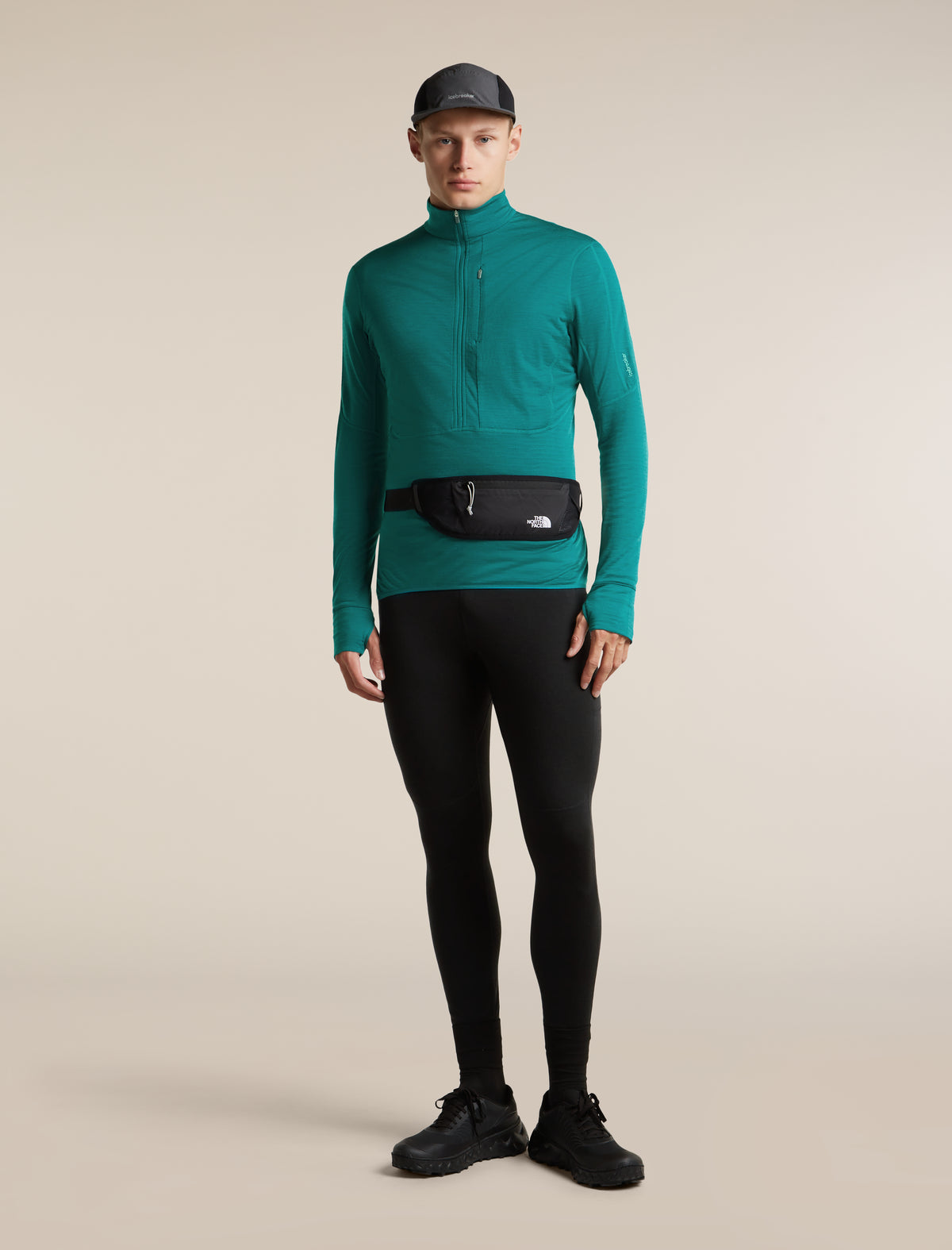 Men's Merino Blend 200 RealFleece™ Descender Long Sleeve Half Zip Tidal Teal - 4