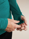 Men's Merino Blend 200 RealFleece™ Descender Long Sleeve Half Zip Tidal Teal - 7