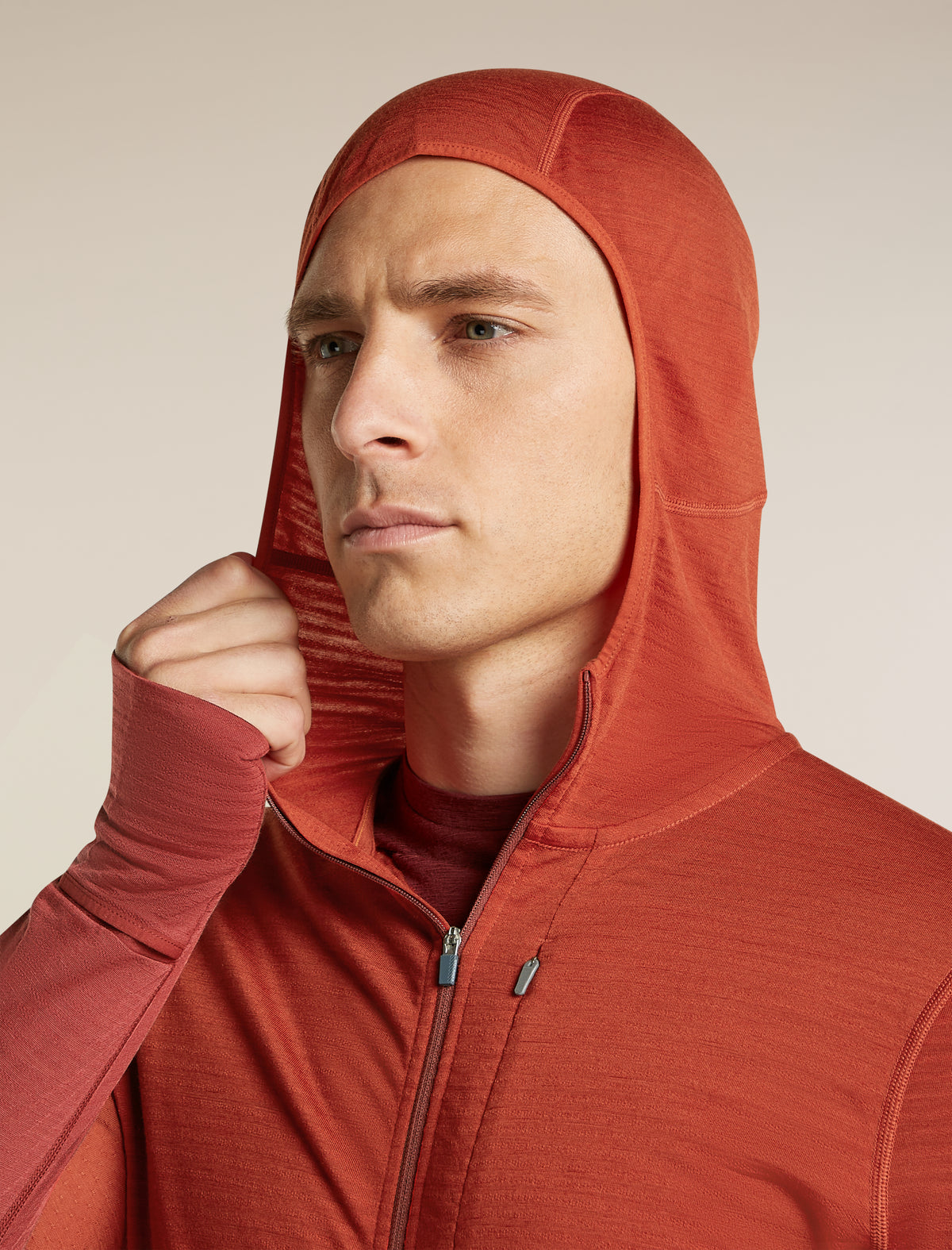 Men's Merino Blend 200 RealFleece™ Descender Long Sleeve Zip Hoodie Agate/Port - 8