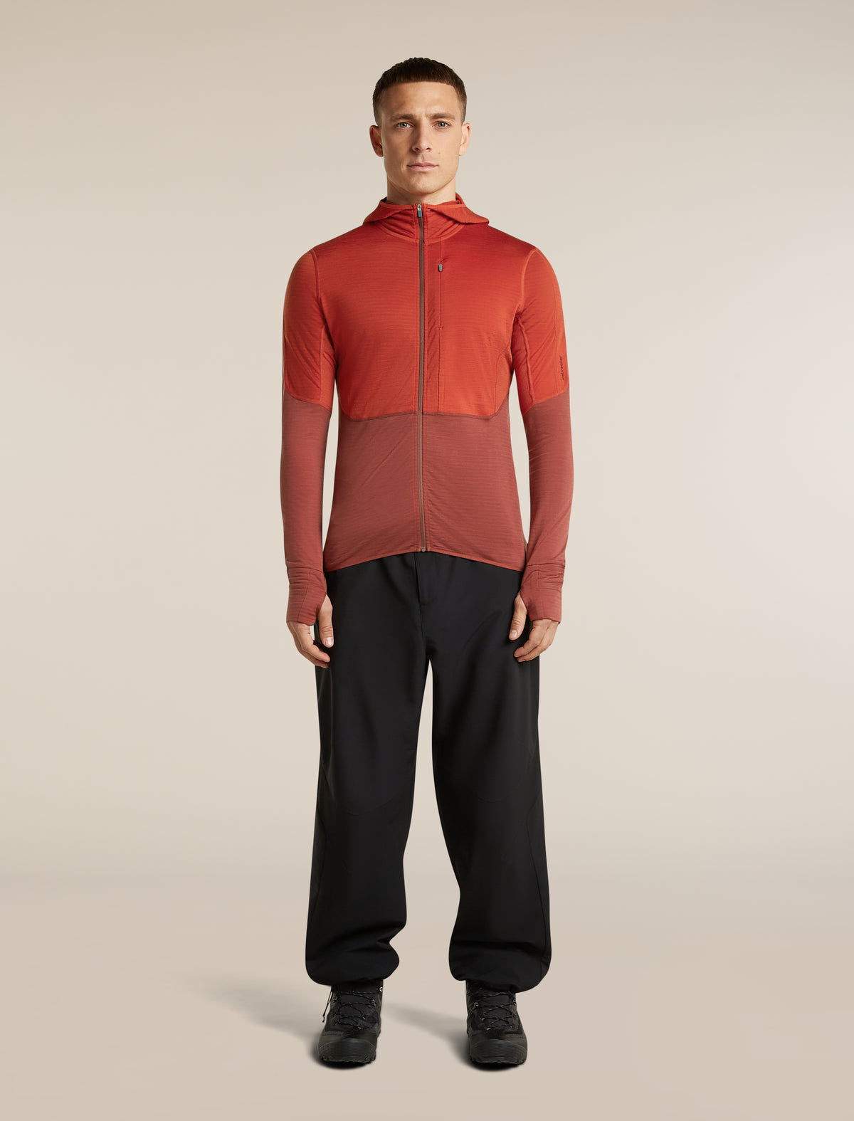 Men's Merino Blend 200 RealFleece™ Descender Long Sleeve Zip Hoodie Agate/Port - 3