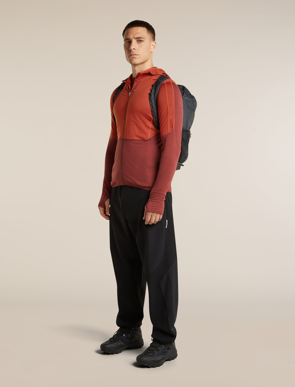Men's Merino Blend 200 RealFleece™ Descender Long Sleeve Zip Hoodie Agate/Port - 4
