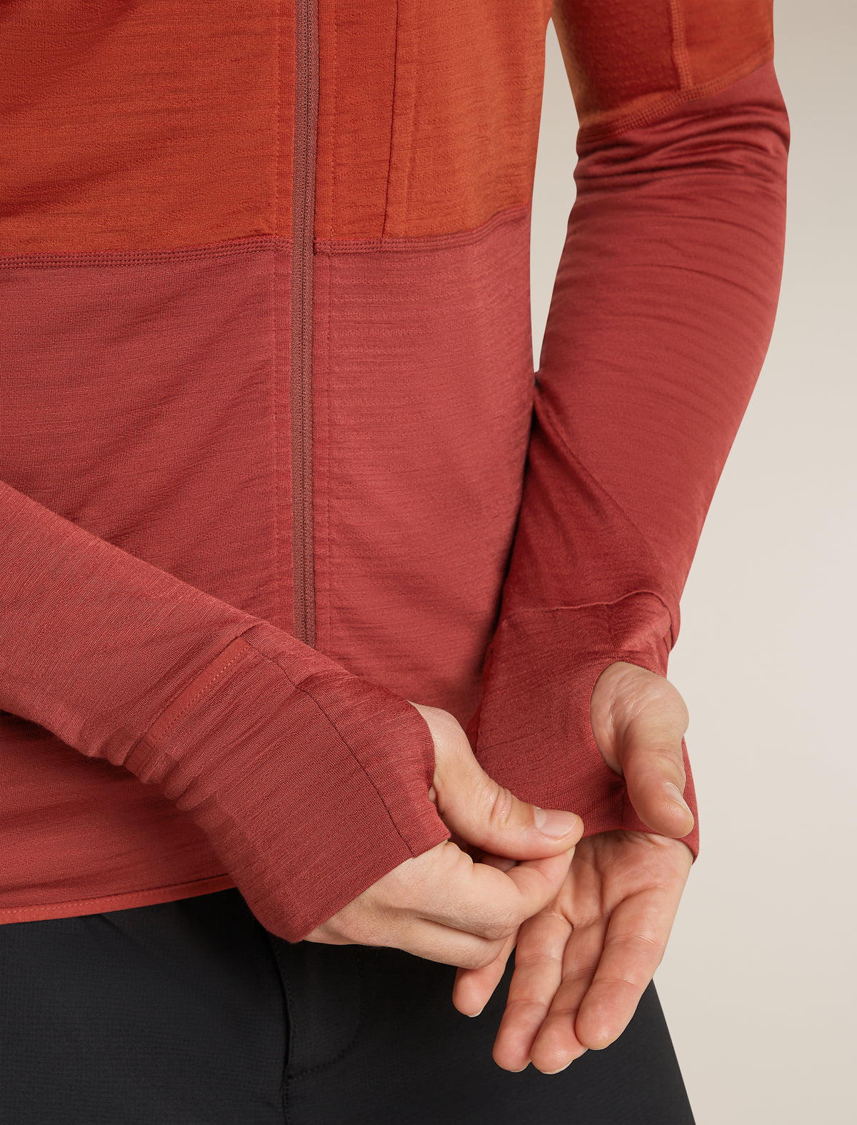 Men's Merino Blend 200 RealFleece™ Descender Long Sleeve Zip Hoodie Agate/Port - 7