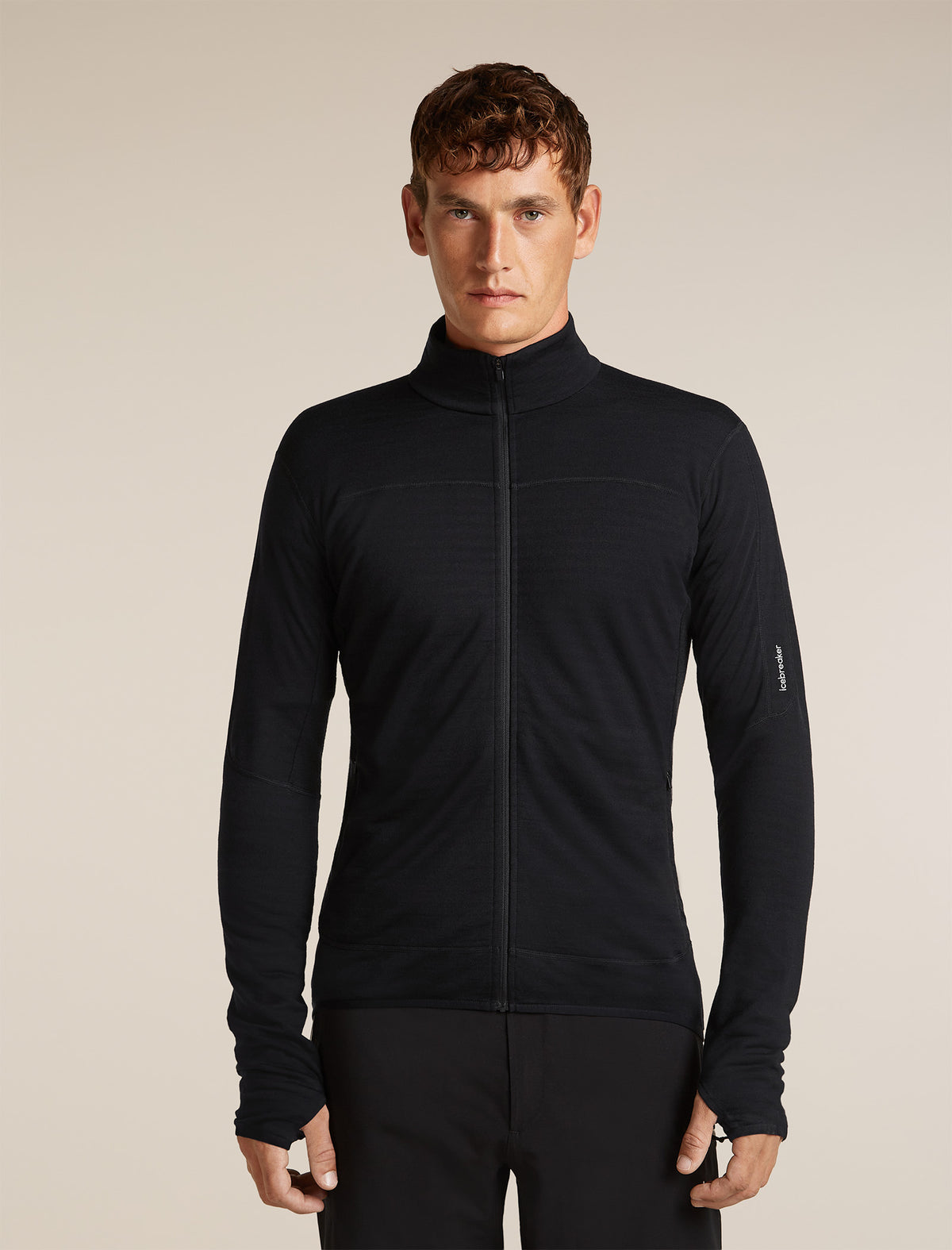 Men's Merino Blend 300 RealFleece™ Descender Long Sleeve Zip Black - 1