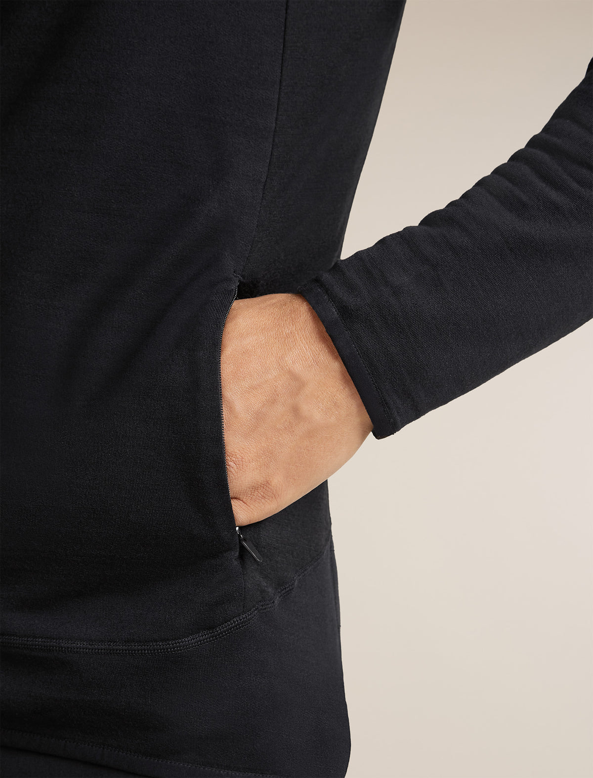 Men's Merino Blend 300 RealFleece™ Descender Long Sleeve Zip Black - 10
