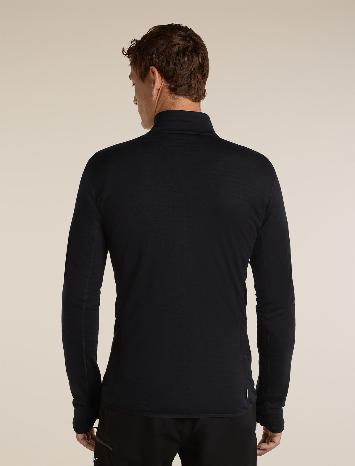 Men's Merino Blend 300 RealFleece™ Descender Long Sleeve Zip Black - 2