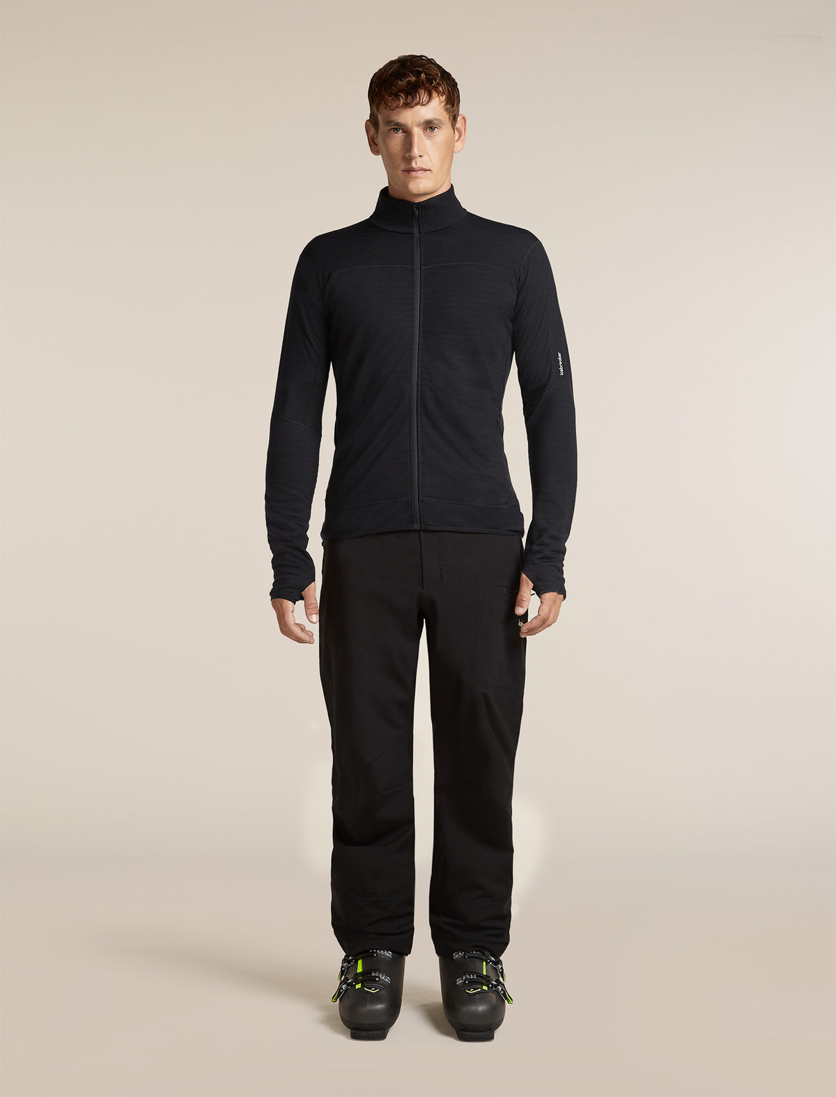 Men's Merino Blend 300 RealFleece™ Descender Long Sleeve Zip Black - 3