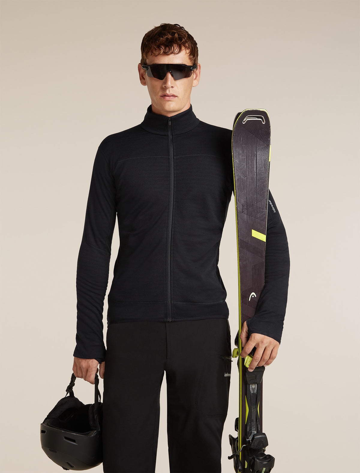 Men's Merino Blend 300 RealFleece™ Descender Long Sleeve Zip Black - 5