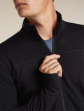 Men's Merino Blend 300 RealFleece™ Descender Long Sleeve Zip Black - 6