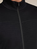 Men's Merino Blend 300 RealFleece™ Descender Long Sleeve Zip Black - 7