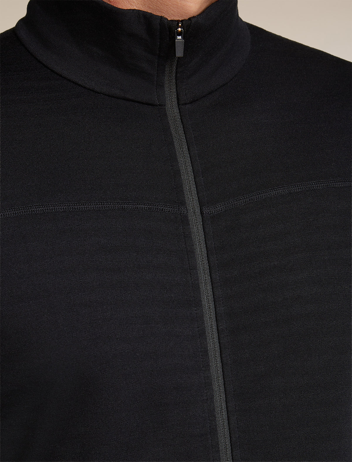 Men's Merino Blend 300 RealFleece™ Descender Long Sleeve Zip Black - 7