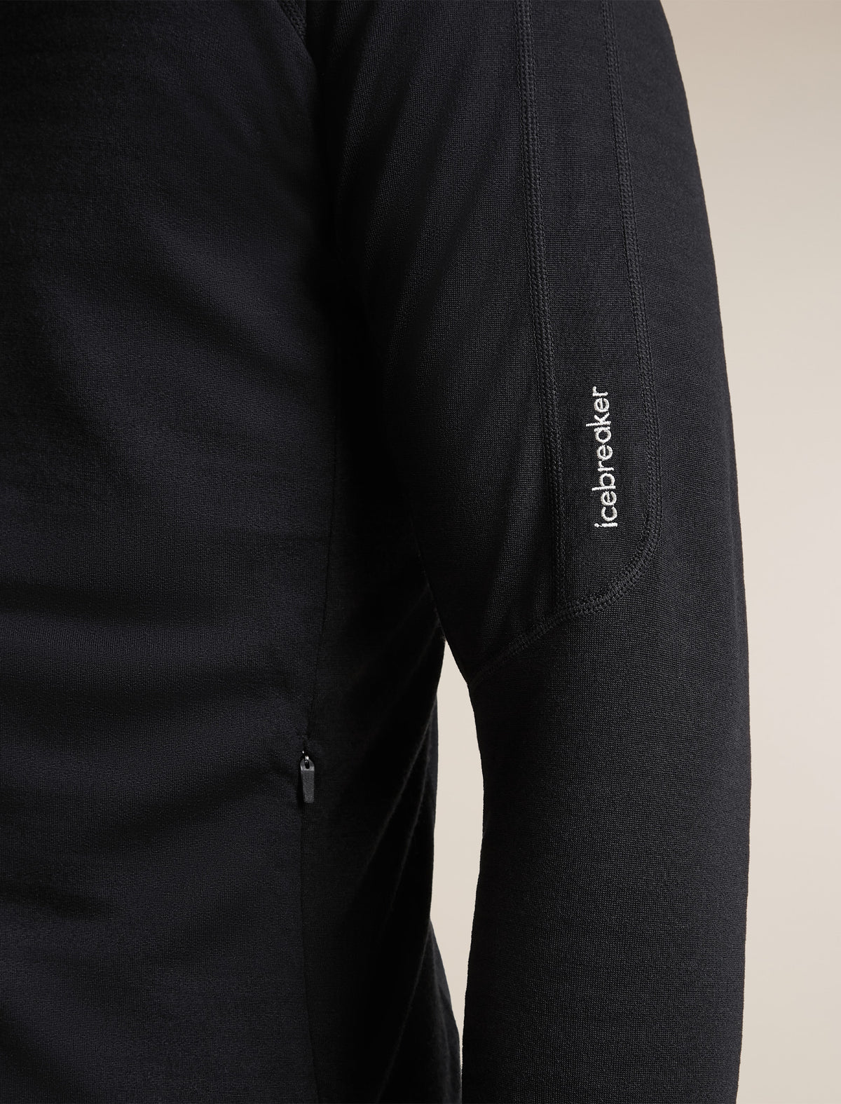 Men's Merino Blend 300 RealFleece™ Descender Long Sleeve Zip Black - 8