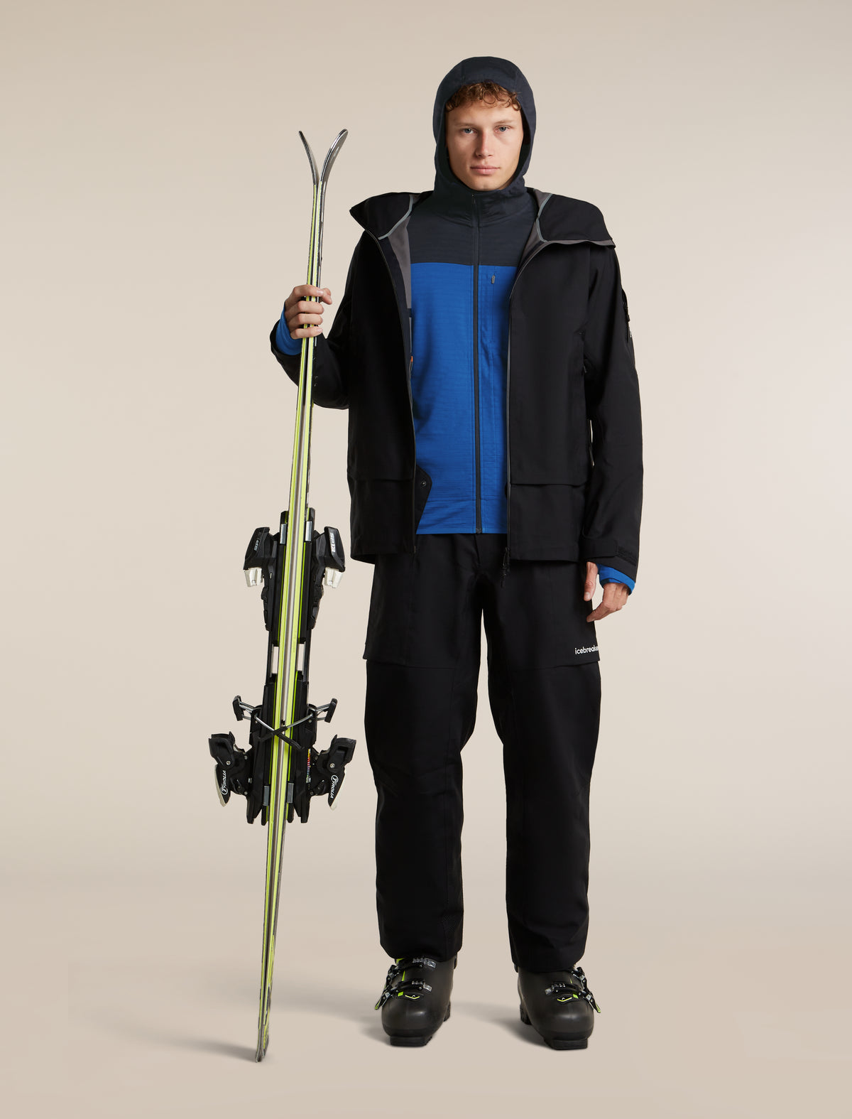 Men's Merino Blend 300 RealFleece™ Descender Long Sleeve Zip Hoodie Lazurite/Midnight Navy - 4