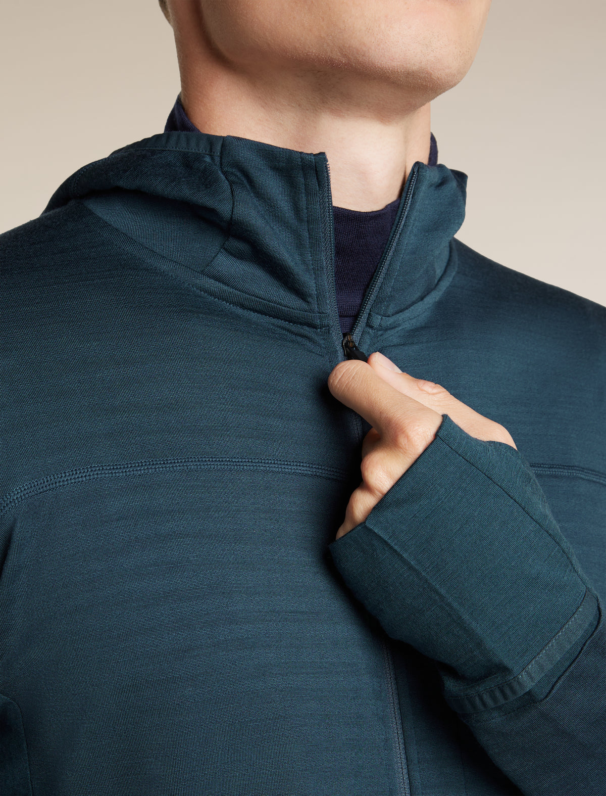 Men's Merino Blend 300 RealFleece™ Descender Long Sleeve Zip Hoodie Abyss - 6