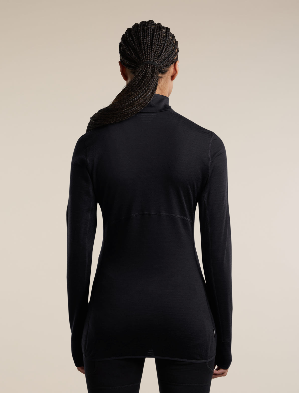 Women's Merino Blend 200 RealFleece™ Descender Long Sleeve Half Zip Black - 2
