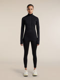 Women's Merino Blend 200 RealFleece™ Descender Long Sleeve Half Zip Black - 3