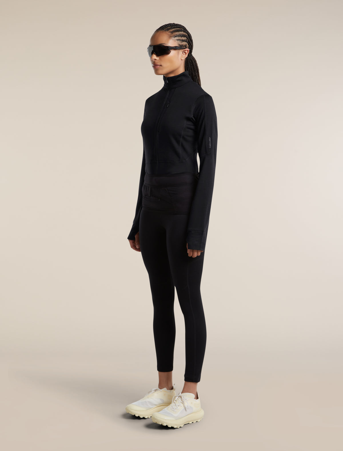 Women's Merino Blend 200 RealFleece™ Descender Long Sleeve Half Zip Black - 4