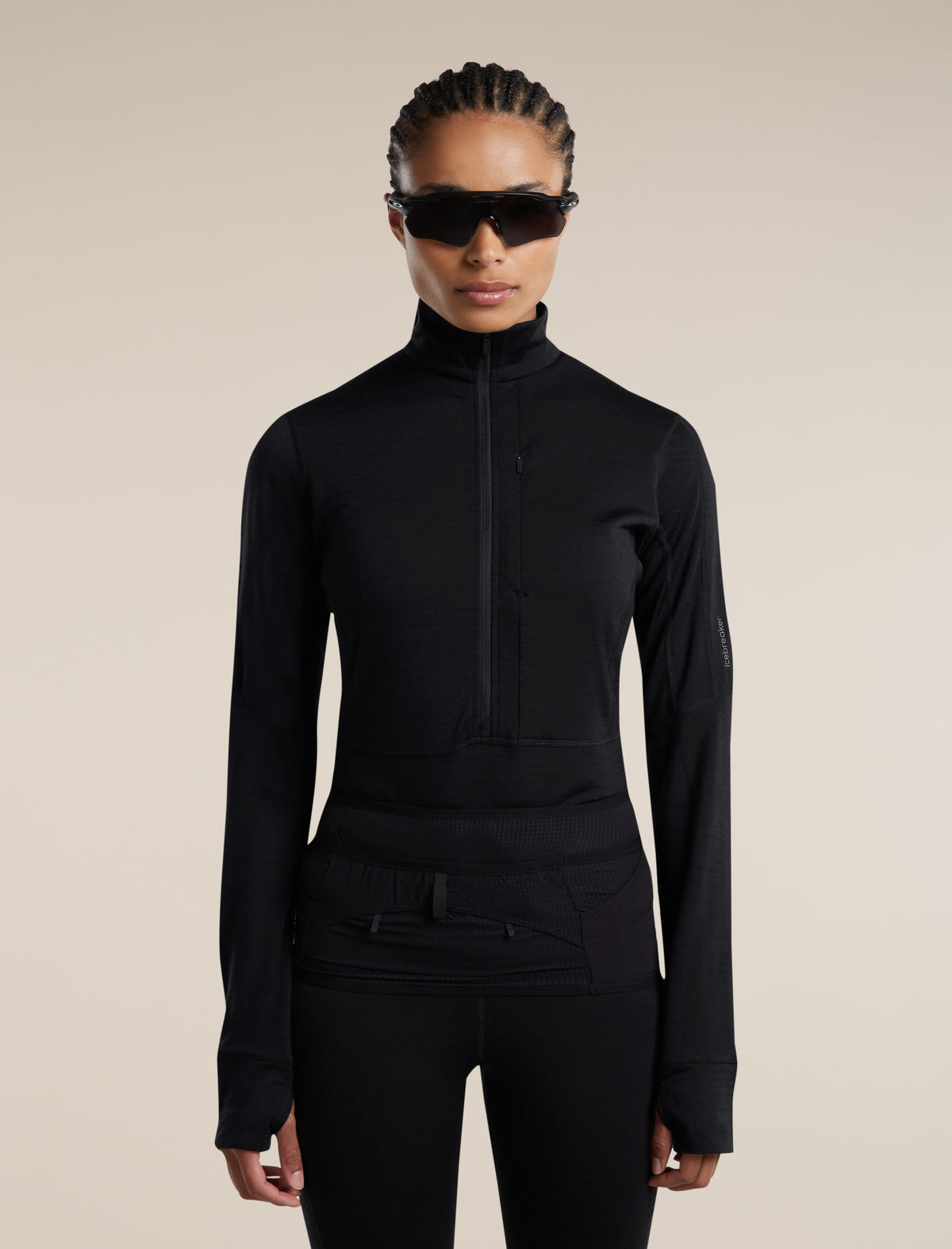 Women's Merino Blend 200 RealFleece™ Descender Long Sleeve Half Zip Black - 5