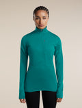 Women's Merino Blend 200 RealFleece™ Descender Long Sleeve Half Zip Tidal Teal - 1
