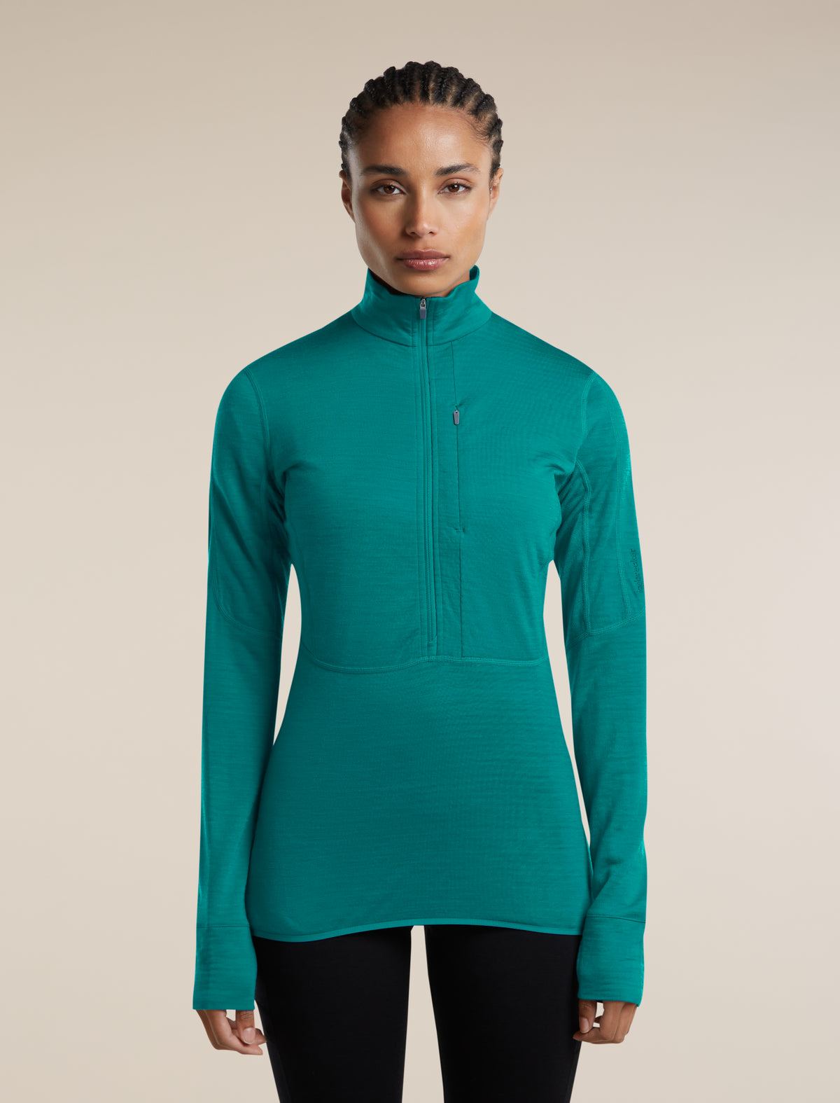 Women's Merino Blend 200 RealFleece™ Descender Long Sleeve Half Zip Tidal Teal - 1
