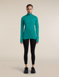 Women's Merino Blend 200 RealFleece™ Descender Long Sleeve Half Zip Tidal Teal - 3