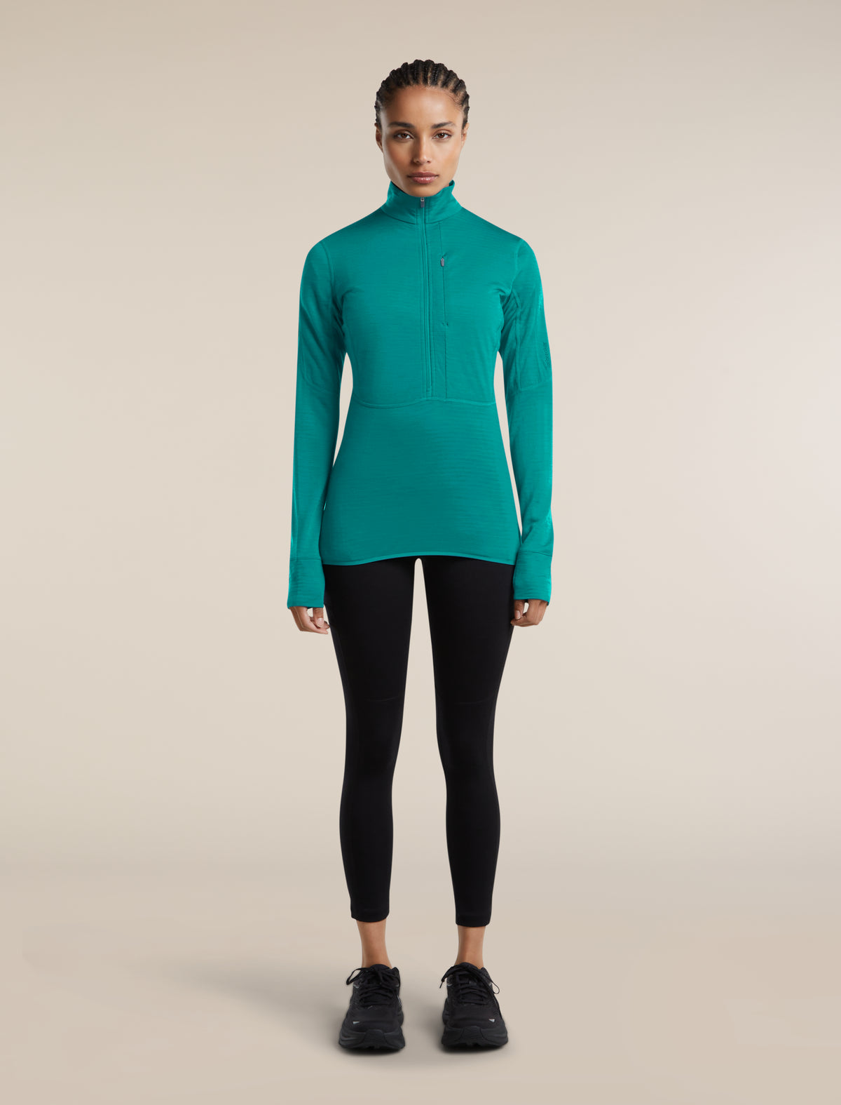 Women's Merino Blend 200 RealFleece™ Descender Long Sleeve Half Zip Tidal Teal - 3
