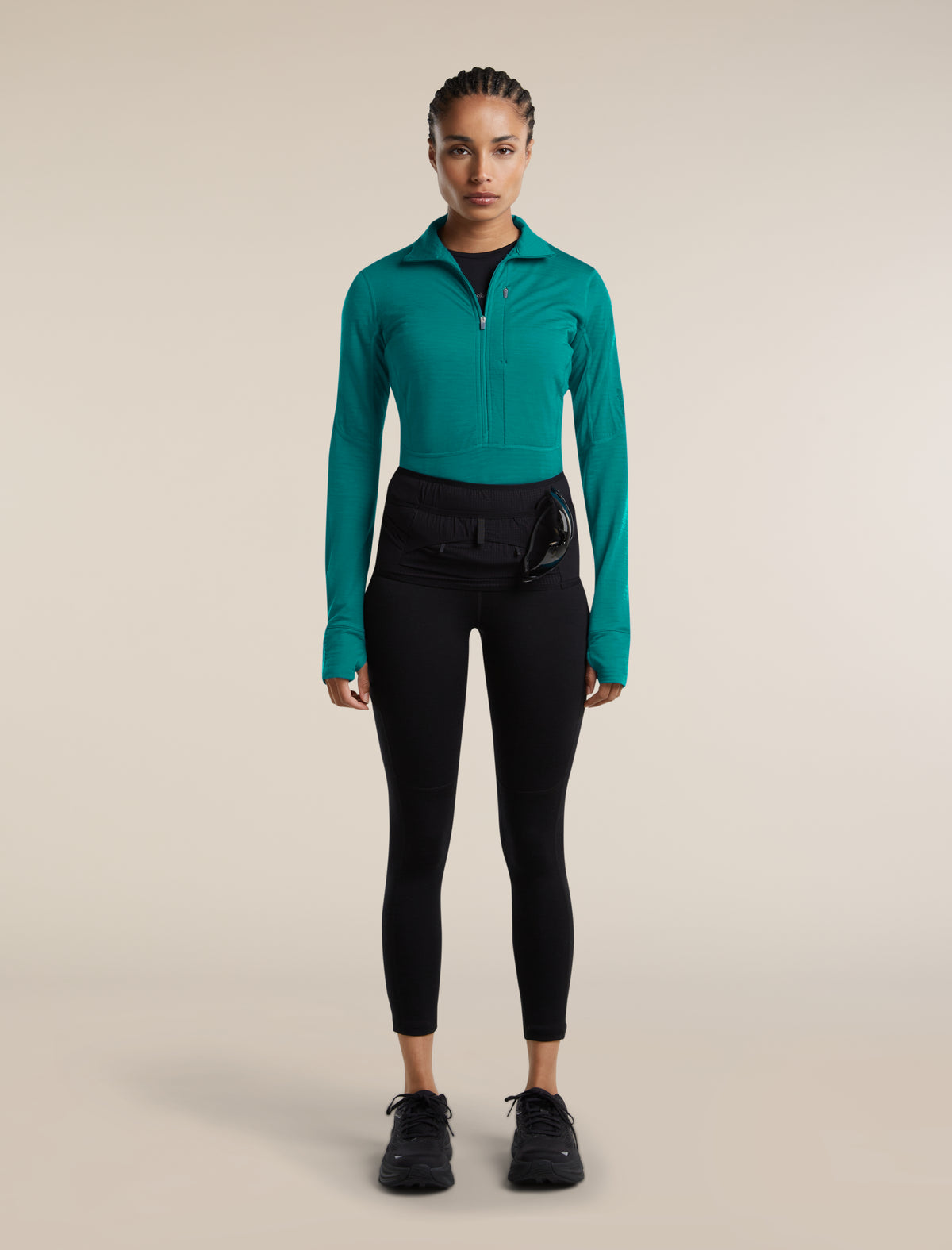 Women's Merino Blend 200 RealFleece™ Descender Long Sleeve Half Zip Tidal Teal - 4