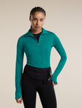 Women's Merino Blend 200 RealFleece™ Descender Long Sleeve Half Zip Tidal Teal - 5