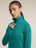 Women's Merino Blend 200 RealFleece™ Descender Long Sleeve Half Zip Tidal Teal - 6