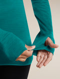 Women's Merino Blend 200 RealFleece™ Descender Long Sleeve Half Zip Tidal Teal - 7