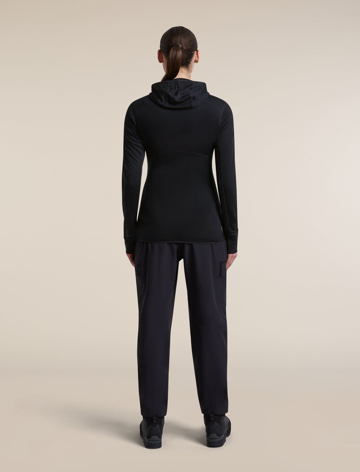 Women's Merino Blend 200 RealFleece™ Descender Long Sleeve Zip Hoodie Black - 9