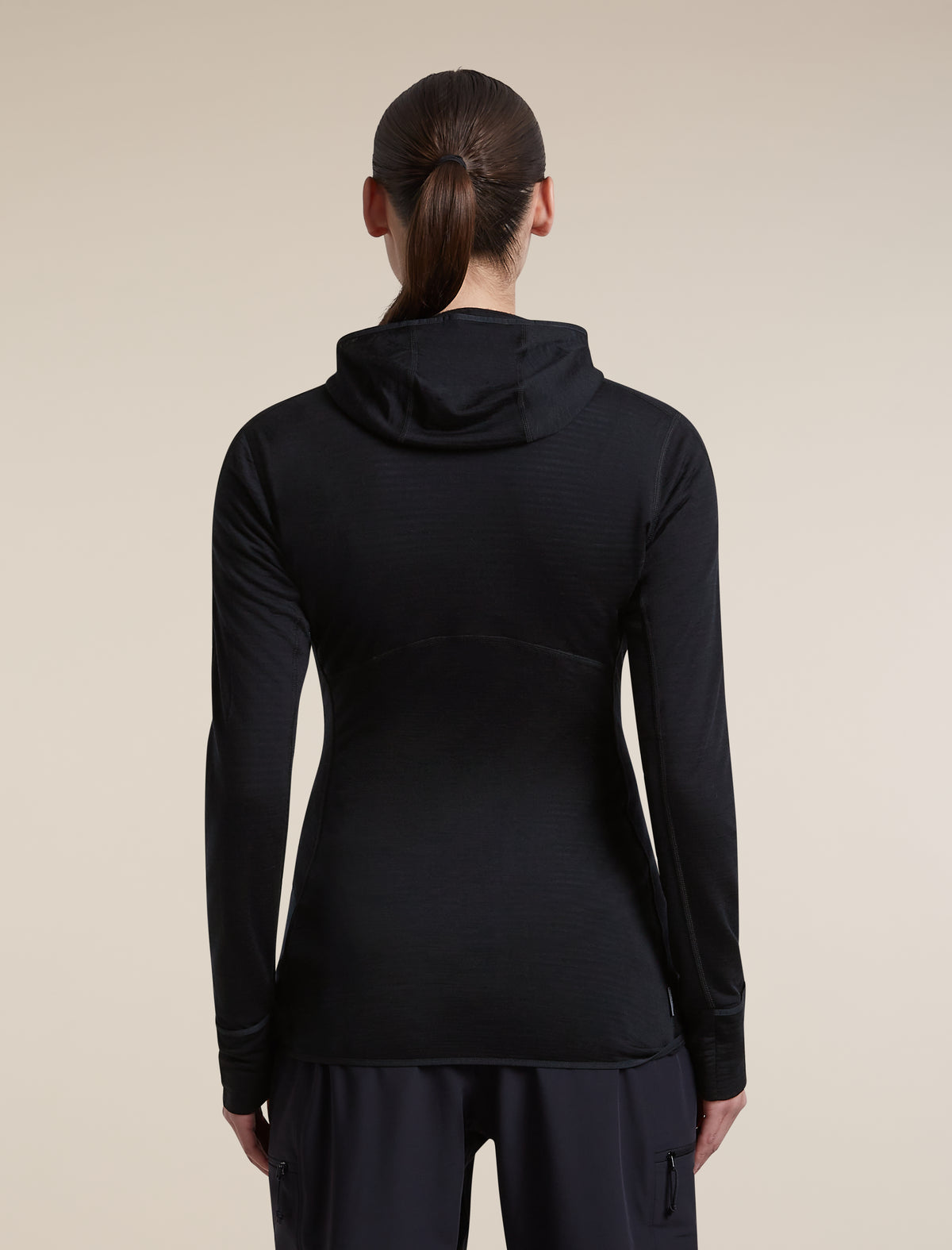 Women's Merino Blend 200 RealFleece™ Descender Long Sleeve Zip Hoodie Black - 2