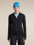 Women's Merino Blend 200 RealFleece™ Descender Long Sleeve Zip Hoodie Black - 5