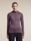 Women's Merino Blend 200 RealFleece™ Descender Long Sleeve Zip Hoodie Grey Plum - 1