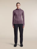 Women's Merino Blend 200 RealFleece™ Descender Long Sleeve Zip Hoodie Grey Plum - 3