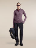 Women's Merino Blend 200 RealFleece™ Descender Long Sleeve Zip Hoodie Grey Plum - 4
