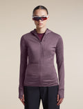 Women's Merino Blend 200 RealFleece™ Descender Long Sleeve Zip Hoodie Grey Plum - 5