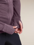 Women's Merino Blend 200 RealFleece™ Descender Long Sleeve Zip Hoodie Grey Plum - 7