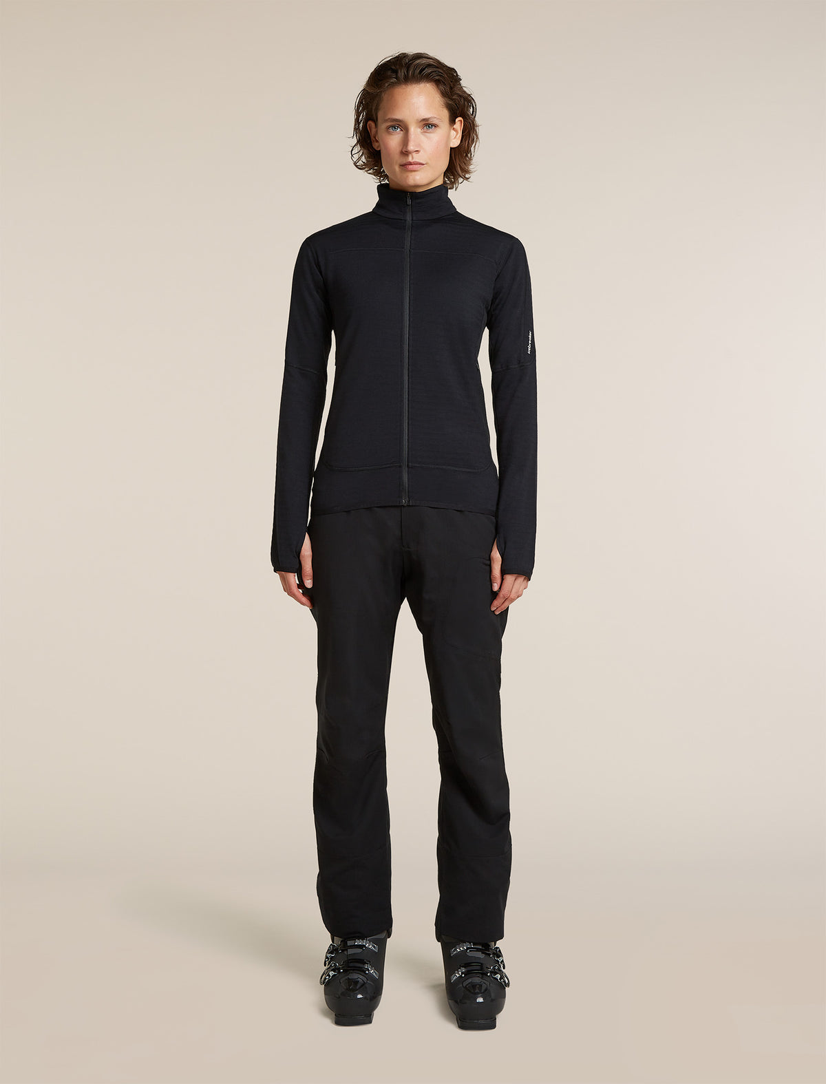 Women's Merino Blend 300 RealFleece™ Descender Long Sleeve Zip Black - 3