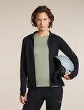 Women's Merino Blend 300 RealFleece™ Descender Long Sleeve Zip Black - 5