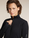 Women's Merino Blend 300 RealFleece™ Descender Long Sleeve Zip Black - 6