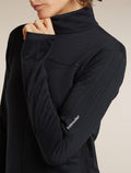 Women's Merino Blend 300 RealFleece™ Descender Long Sleeve Zip Black - 7