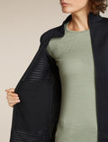 Women's Merino Blend 300 RealFleece™ Descender Long Sleeve Zip Black - 8
