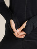 Women's Merino Blend 300 RealFleece™ Descender Long Sleeve Zip Black - 9