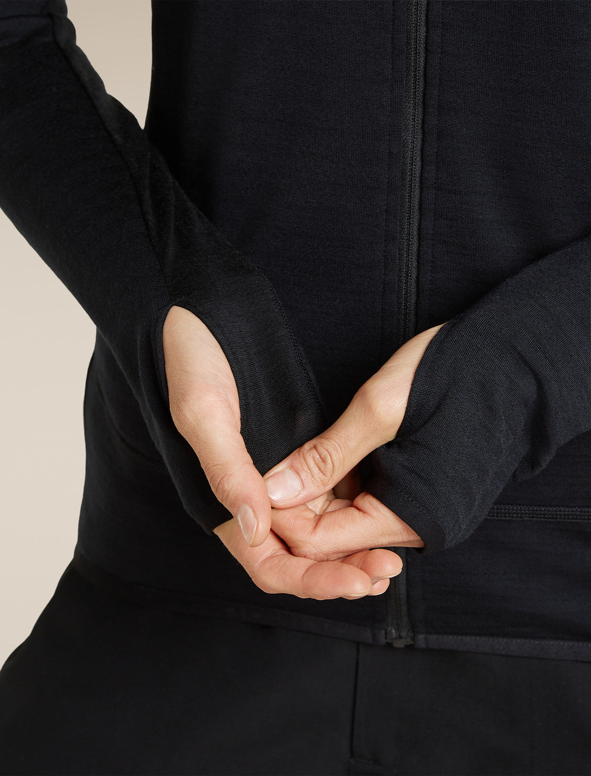 Women's Merino Blend 300 RealFleece™ Descender Long Sleeve Zip Black - 9