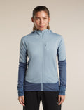 Women's Merino Blend 300 RealFleece™ Descender Long Sleeve Zip Hoodie Dawn/Zinc Blue - 1