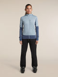 Women's Merino Blend 300 RealFleece™ Descender Long Sleeve Zip Hoodie Dawn/Zinc Blue - 3