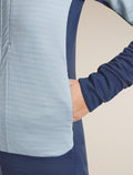 Women's Merino Blend 300 RealFleece™ Descender Long Sleeve Zip Hoodie Dawn/Zinc Blue - 10
