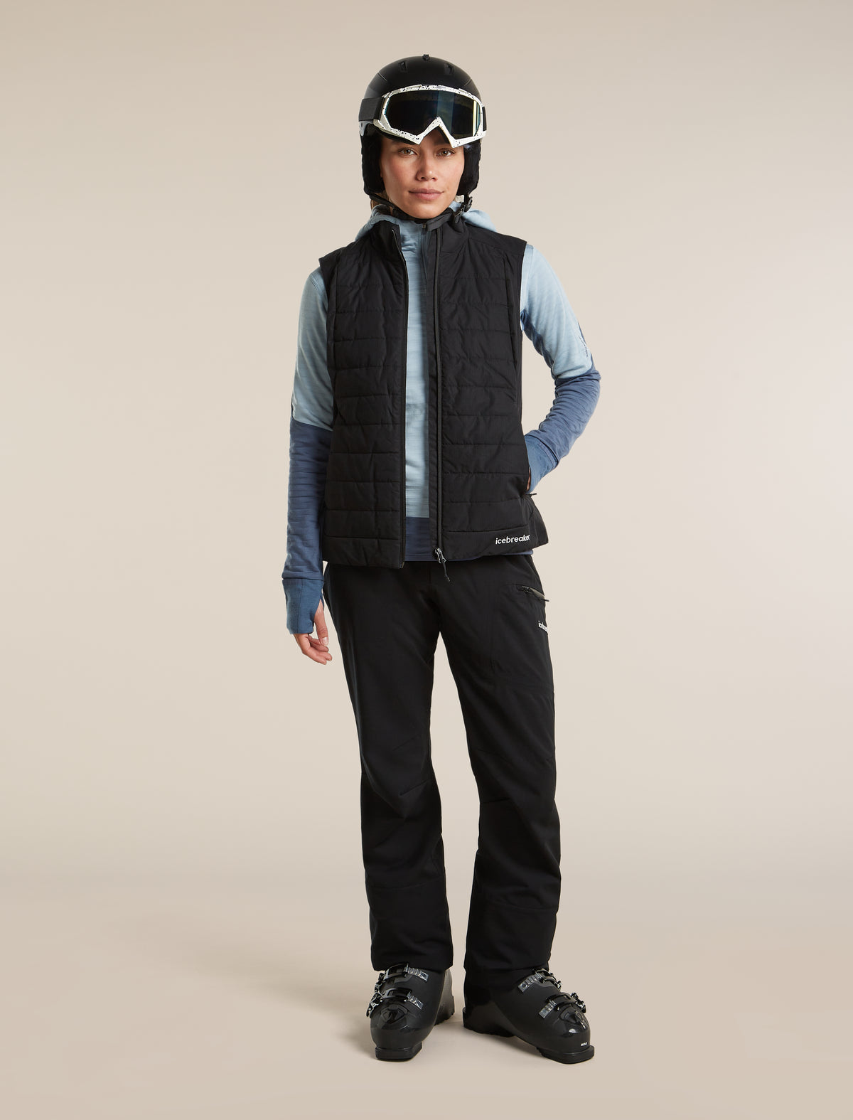 Women's Merino Blend 300 RealFleece™ Descender Long Sleeve Zip Hoodie Dawn/Zinc Blue - 4