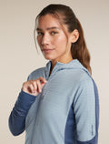 Women's Merino Blend 300 RealFleece™ Descender Long Sleeve Zip Hoodie Dawn/Zinc Blue - 6